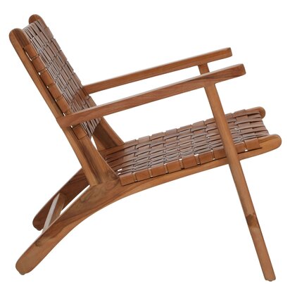 Penowod Lattice Design Brown Leather Armchair