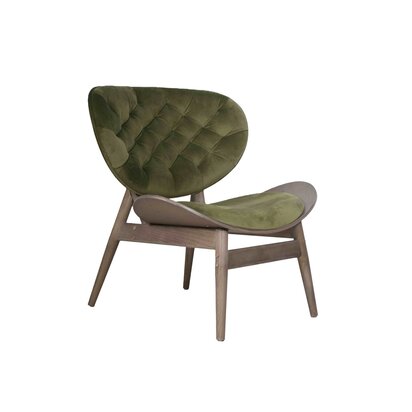 Penincombe Green Velvet Chair with Grey Elm Wood Frame