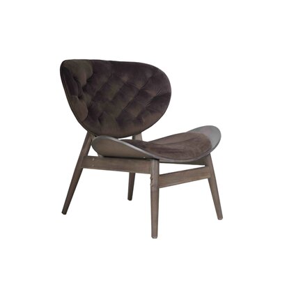 Penincombe Brown Velvet Chair with Dark Elm Wood Frame