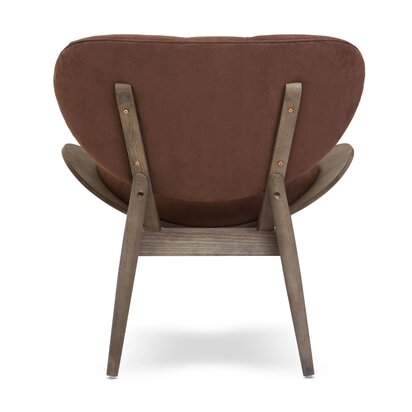 Penincombe Brown Velvet Chair with Dark Elm Wood Frame