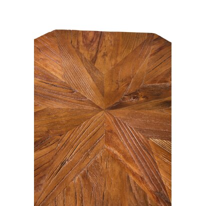 Cleimont Octagonal Wooden Side Table with Gold Frame