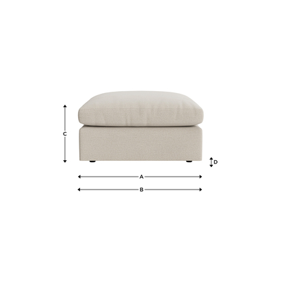 Loaf | Cuddlemuffin | Square Footstool | Neutral Chenille | Handmade | Comfy & Built to Last | Upholstered Footstool | Whipped Cream