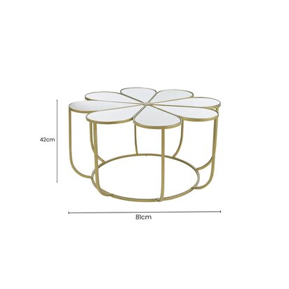 Briendale Petal Coffee Table With Mirrored Top