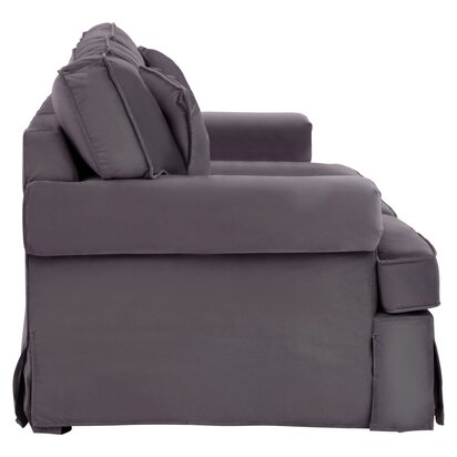 Renonelle Three Seat Black Velvet Sofa