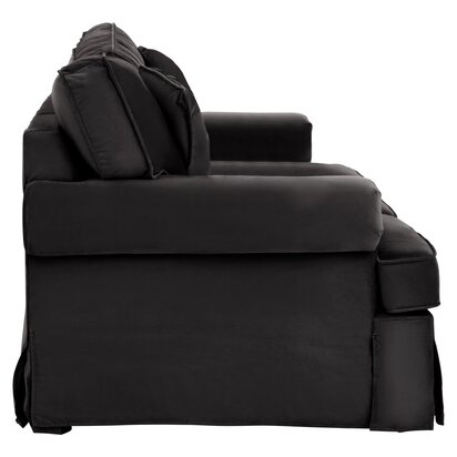 Renonelle Two Seat Black Velvet Sofa