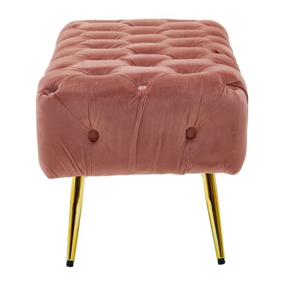 Floinridge Dusty Pink Velvet Bench with Gold Legs