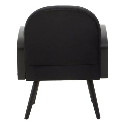 Theoindale Black Velvet and Rattan Armchair