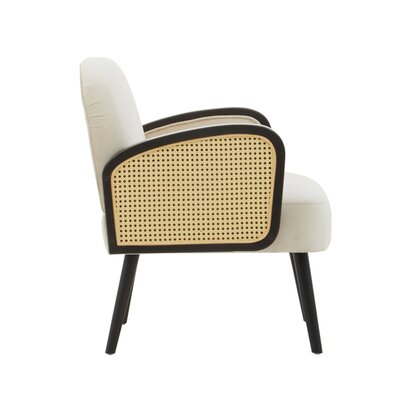Theoindale Cream Velvet and Rattan Armchair