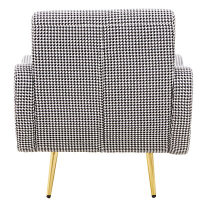 Ivyinridge Black And White Houndstooth Pattern Armchair