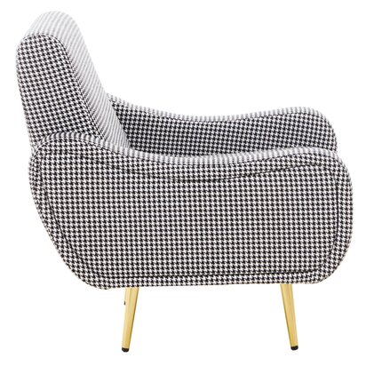 Ivyinridge Black And White Houndstooth Pattern Armchair