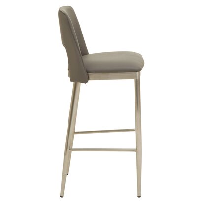 Soleria Grey Leather Effect Bar Chair
