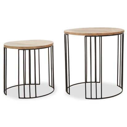 Deliselle Set Of 2 Mango Wood Side Tables