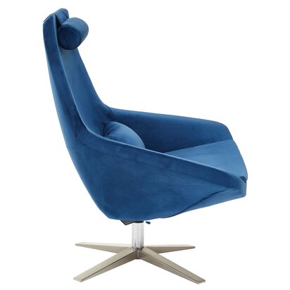 Bribury Navy Velvet Swivel Lounge Chair