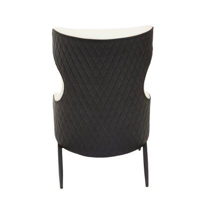 Corowbury Ivory Fabric and Black Leather Effect Armchair