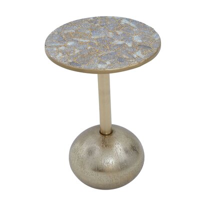 Keninham Mosaic Top Gold Finish Side Table