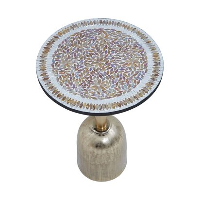 Keninham Mosaic Top Gold Base Side Table