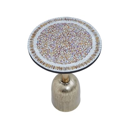 Keninham Mosaic Top Gold Base Side Table