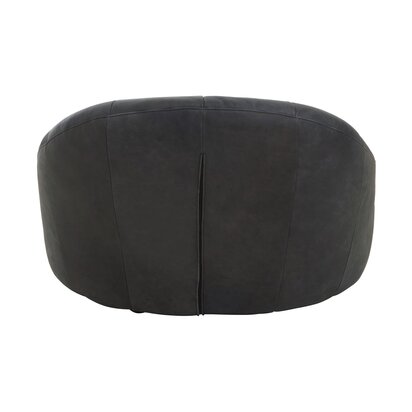 Calonridge Antique Black Leather Lounge Cocoon Chair