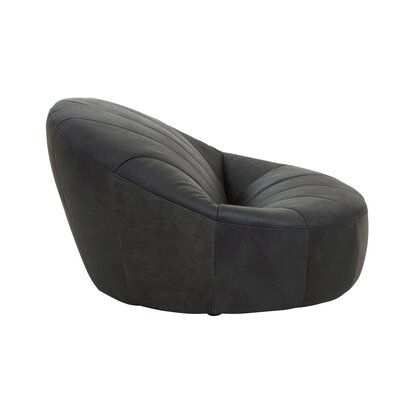 Calonridge Antique Black Leather Lounge Cocoon Chair
