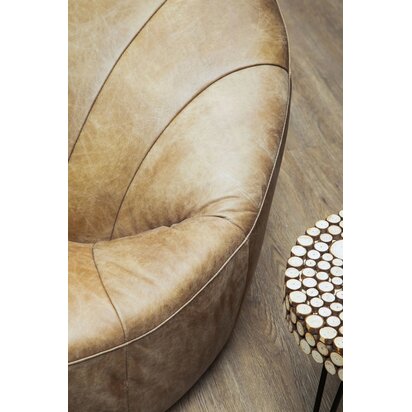 Calonridge Light Brown Leather Lounge Cocoon Chair