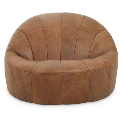 Calonridge Light Brown Leather Lounge Cocoon Chair