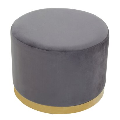 Keneybourne Grey And Gold Round Stool
