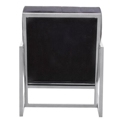 Linebourne Black Velvet Chair with Stainless Steel Frame