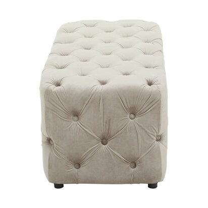 Evenelle Mink Velvet Button Tufted Bench
