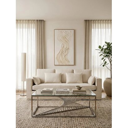 Greinham Coffee Table With Silver Finish Frame