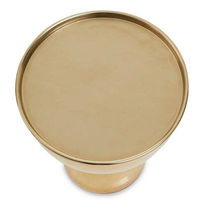 Eleynell Amber Glass and Gold Round Side Table