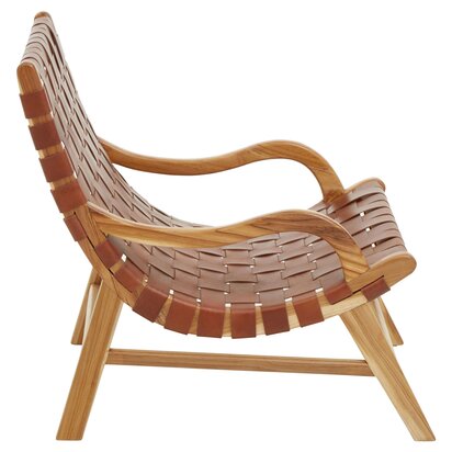 Piarbury Brown Woven Leather Chair