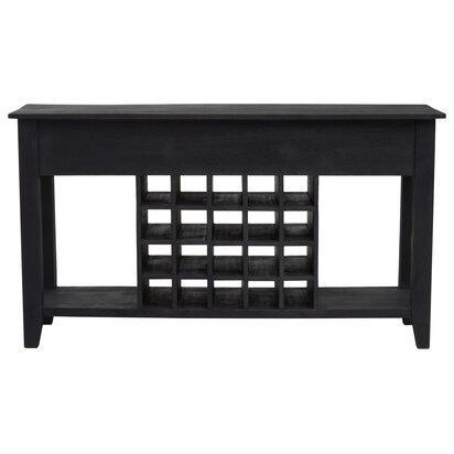 Fusion Black Mango Wood Console Table with Wine Storage