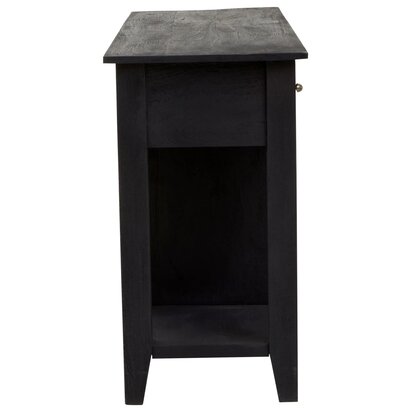 Fusion Black Mango Wood Console Table with Wine Storage