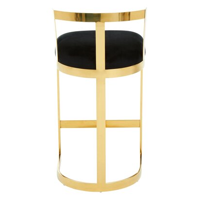 Talonton Black Velvet and Gold Bar Chair