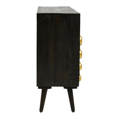 Arti Mango Wood and Brass Effect Three Door Sideboard