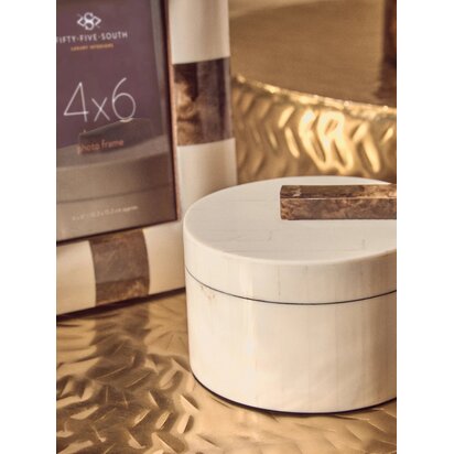 Soleyana Set of 2 Gold Finish Side Tables and Stools