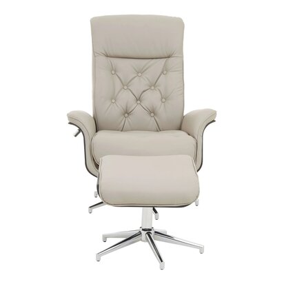 Siaishurst Mink Leather Effect Recliner And Footstool