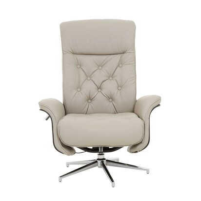 Siaishurst Mink Leather Effect Recliner And Footstool