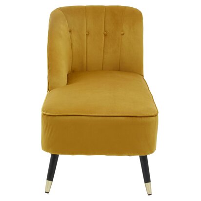 Melonvale Mustard Velvet Right Hand Chaise Longue