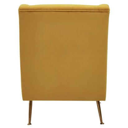 Oakemere Yellow Velvet Chair With Gold Finish Legs