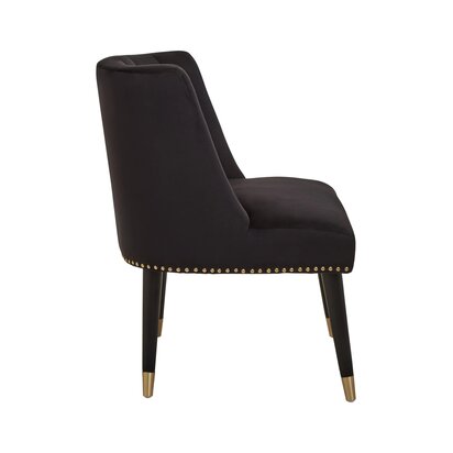 Oakemere Black Velvet Dining Chair With Black Legs