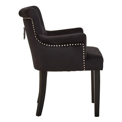 Oakemere Black Velvet Dining Chair With Ring Back
