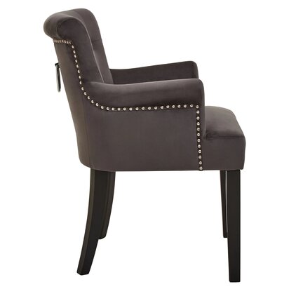 Oakemere Grey Velvet Dining Chair With Ring Back