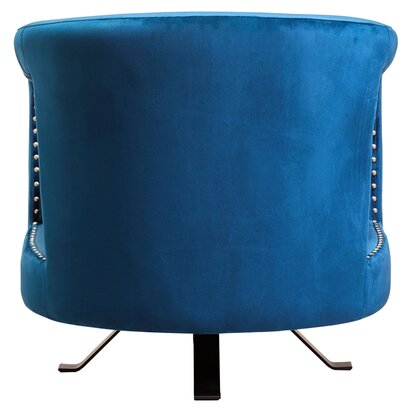Calervia Blue Velvet Swivel Chair