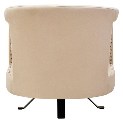 Calervia Beige Velvet Swivel Chair