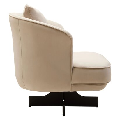 Piaeyfield Cream Velvet Swivel Chair