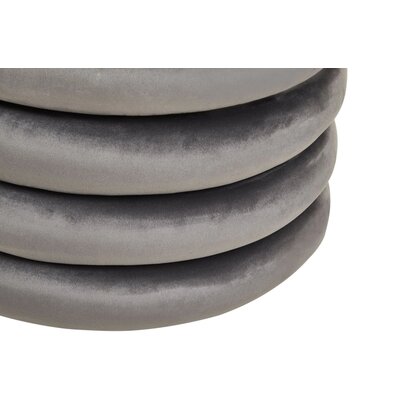 Feneyrose Grey Velvet Round Pouffe