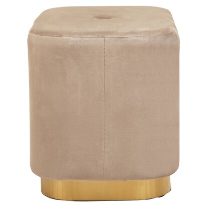 Feneyrose Mink Velvet and Matte Gold Rectangular Pouffe