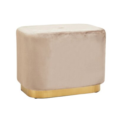 Feneyrose Mink Velvet and Matte Gold Rectangular Pouffe