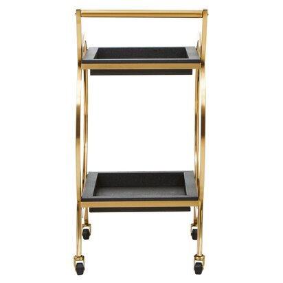 Cardoba Gold and Black Shagreen Effect Two Tier Serving Trolley